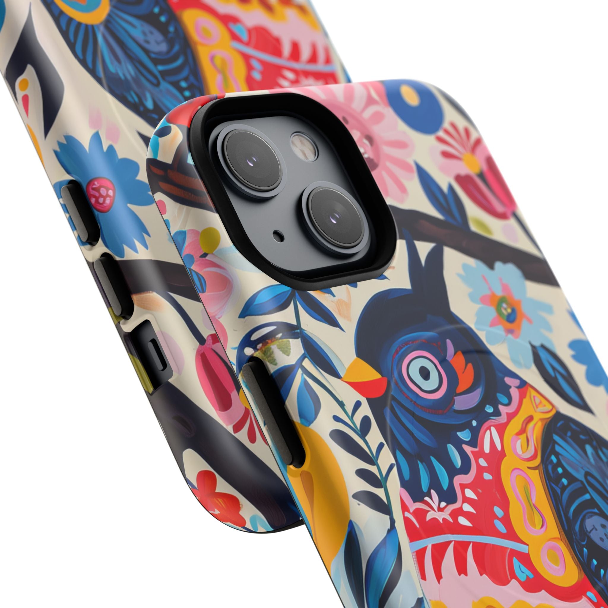 Whimsical Vintage Owl with Floral Charm iPhone 14 | Tough+ Phone Case