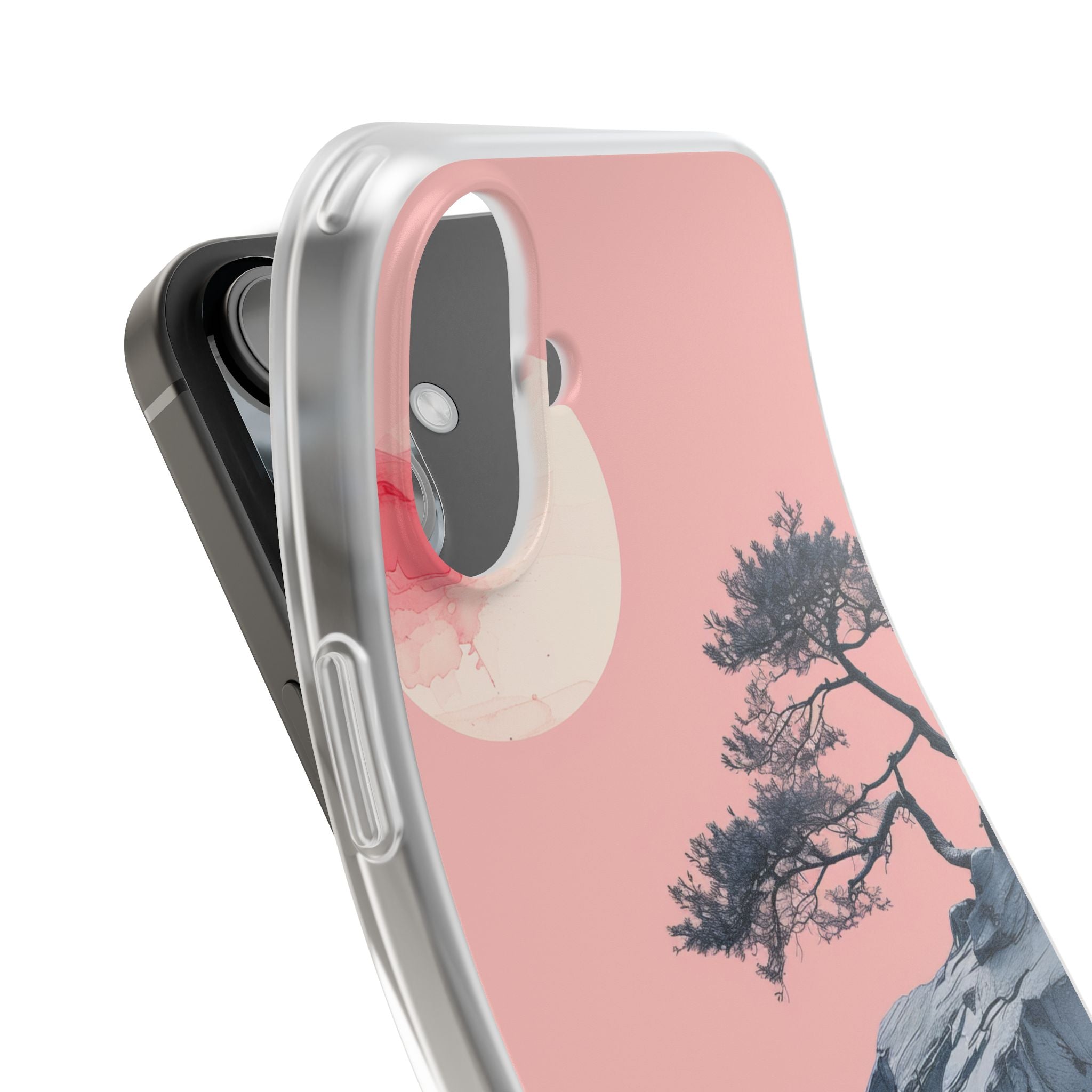 Crimson Moon Tree iPhone 16 Plus Case - Soft