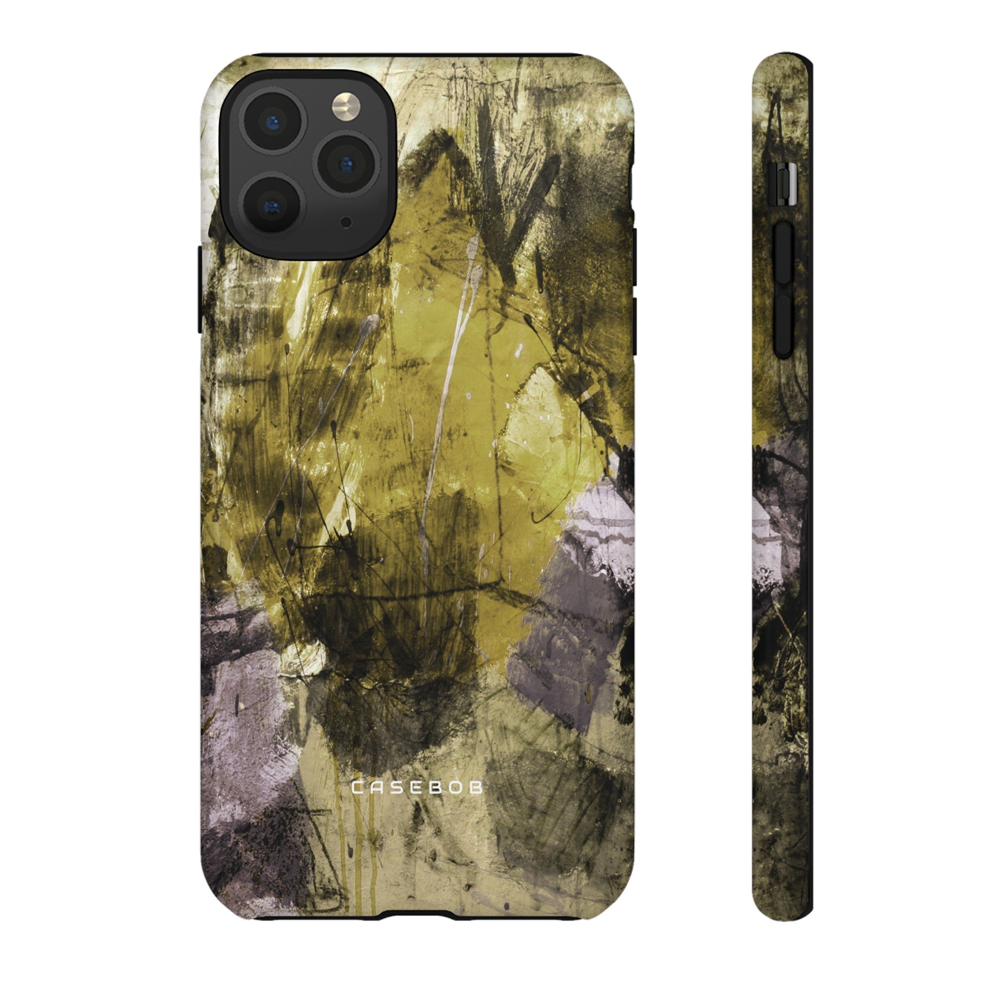 Yellow Grunge Art Phone Case - Protective Phone Case