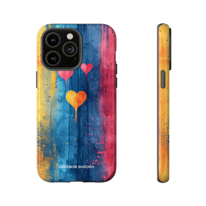 Hearts Watercolor Art - Tough iPhone 14 Phone Case