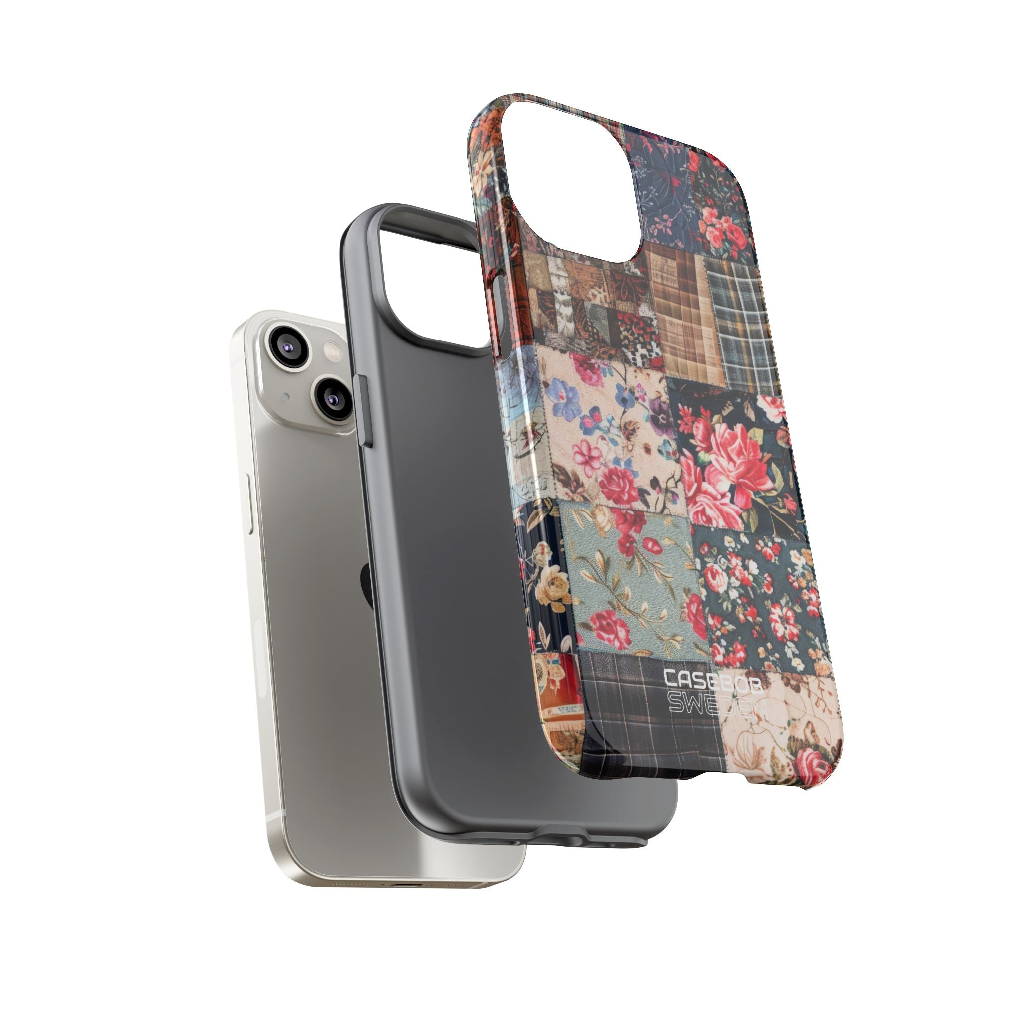 Patchwork floreale trapuntato iPhone 14 - Tough