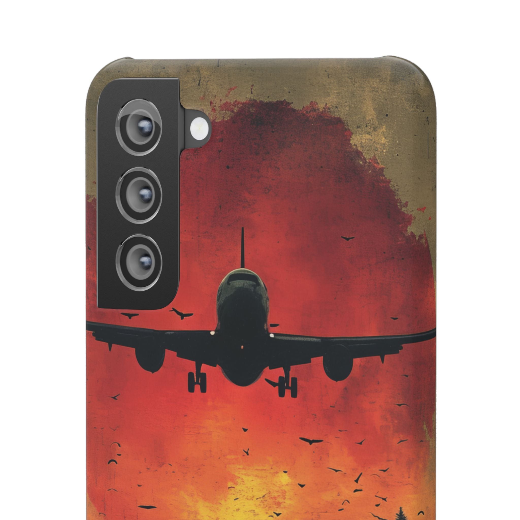 Vintage Sunset Airplane Silhouette Samsung S21 - Slim Phone Case