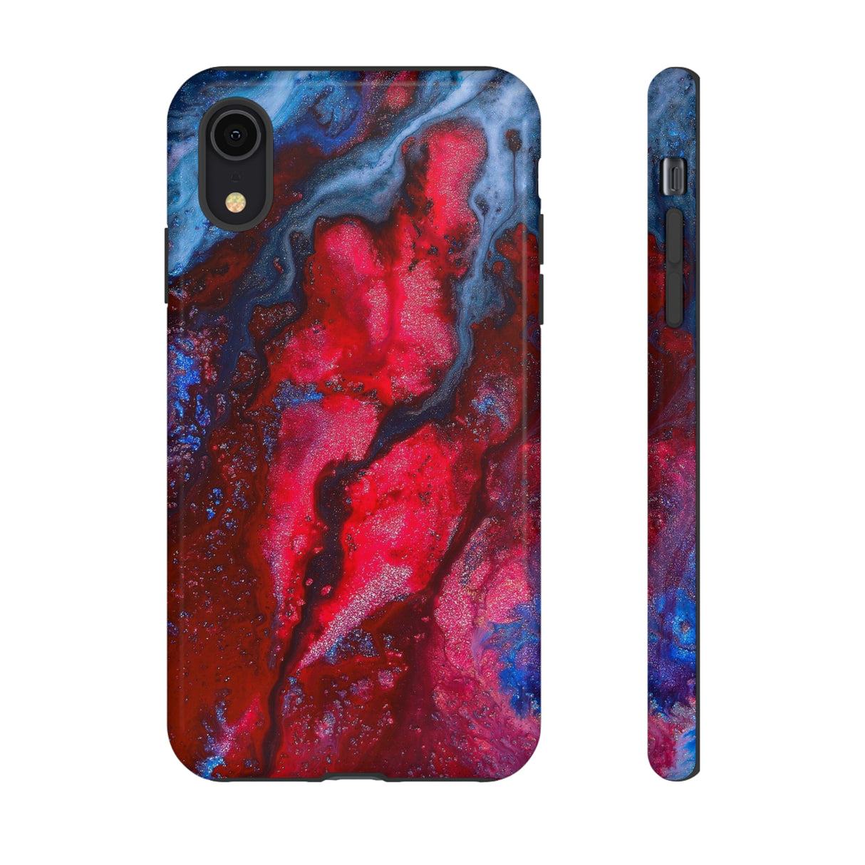 Neon Red Ink Art iPhone Case (Protective) iPhone XR Glossy Phone Case