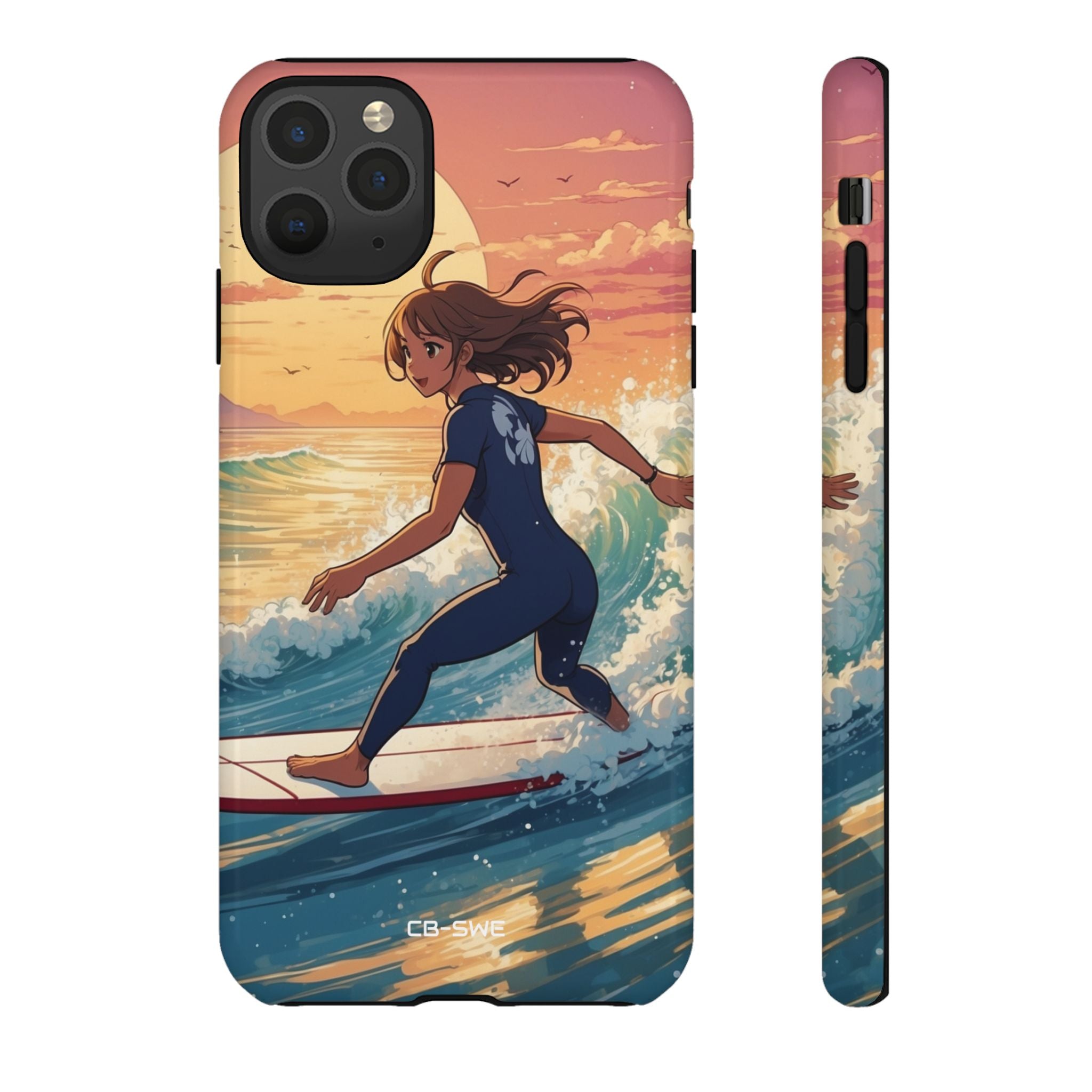 Surfing Into Sunset - iPhone Case