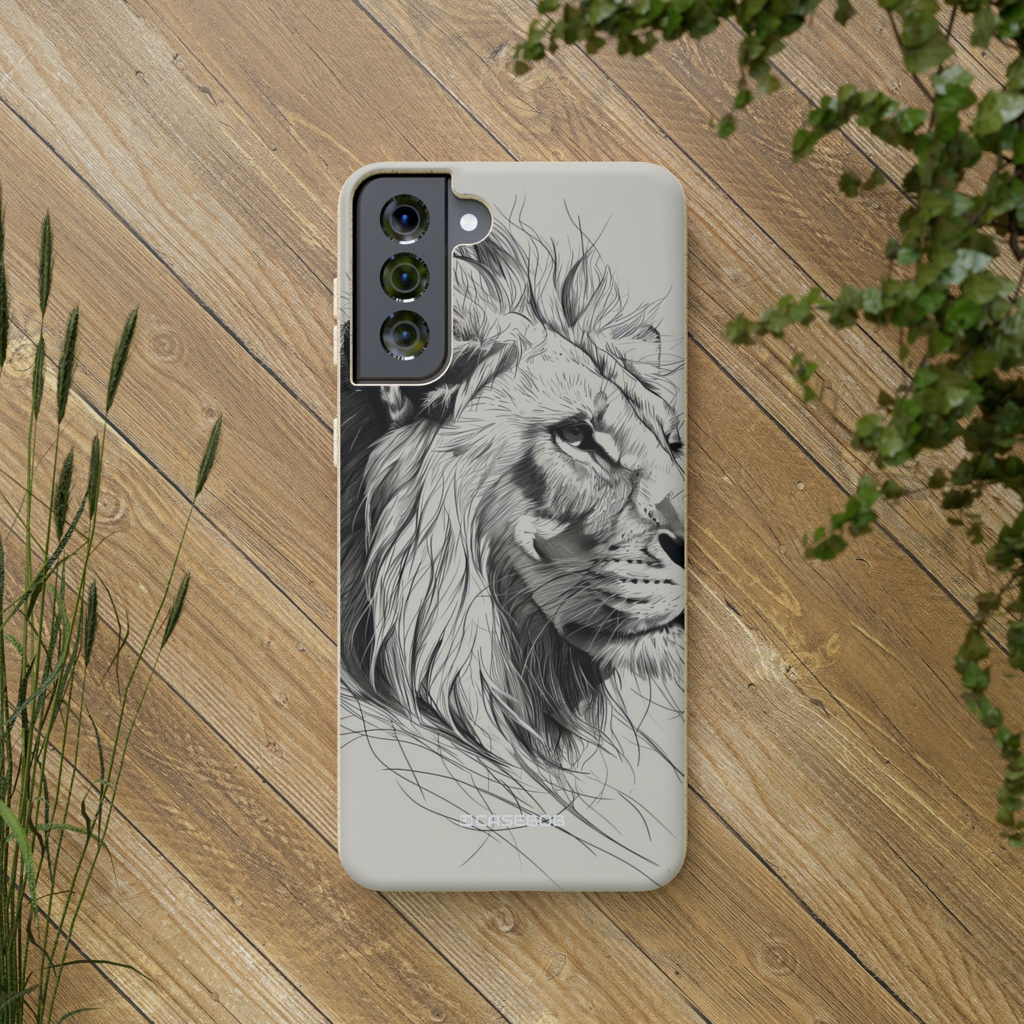 Majestic Linework Lion | Biodegradable Phone Case