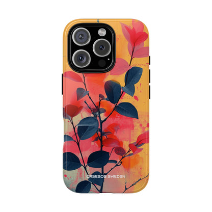 Yellow Botanical Splash - Tough iPhone 16 Phone Case