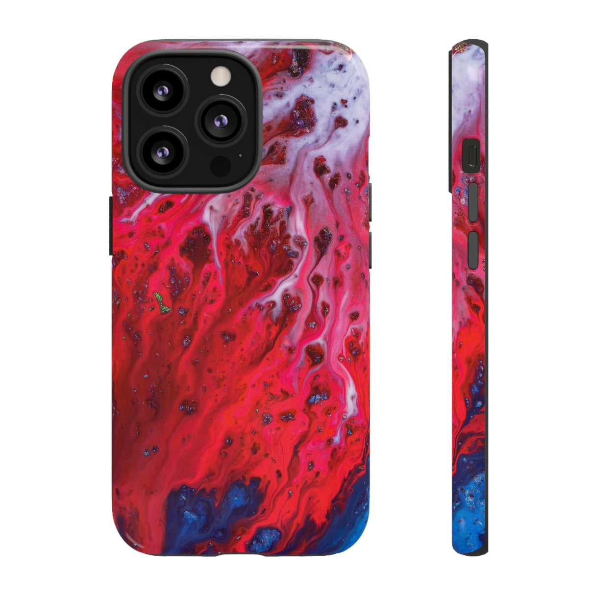 Bright Red Ink Art iPhone Case (Protective) iPhone 13 Pro Glossy Phone Case