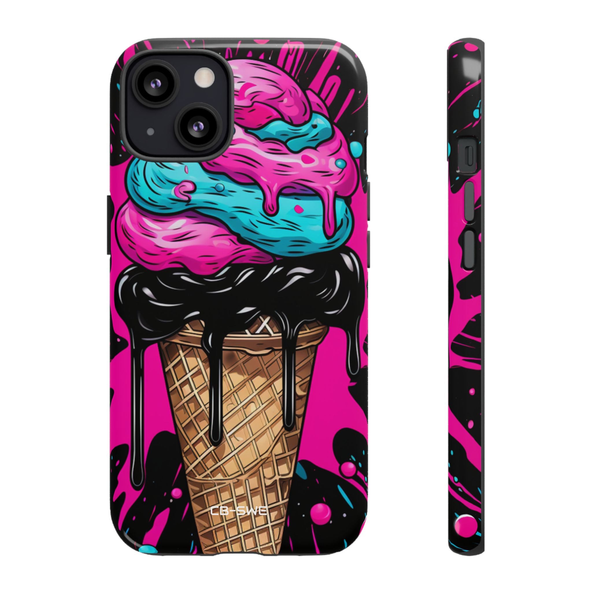 Neon Ice Cream Burst - iPhone Case