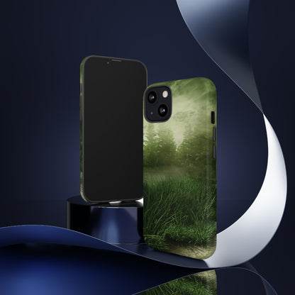 Foggy Green Landscape - Protective Phone Case