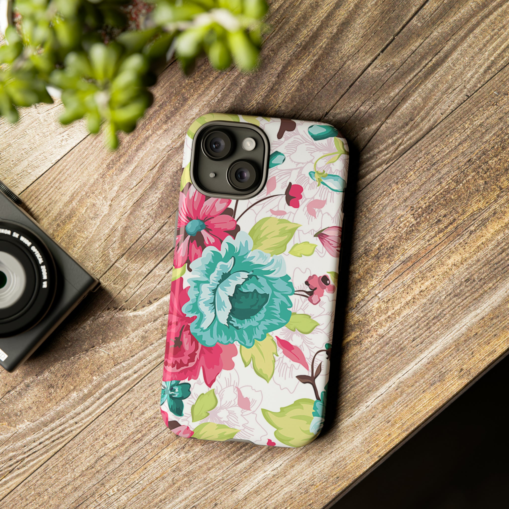 Vintage Flowers Pattern iPhone case - Protective Phone Case