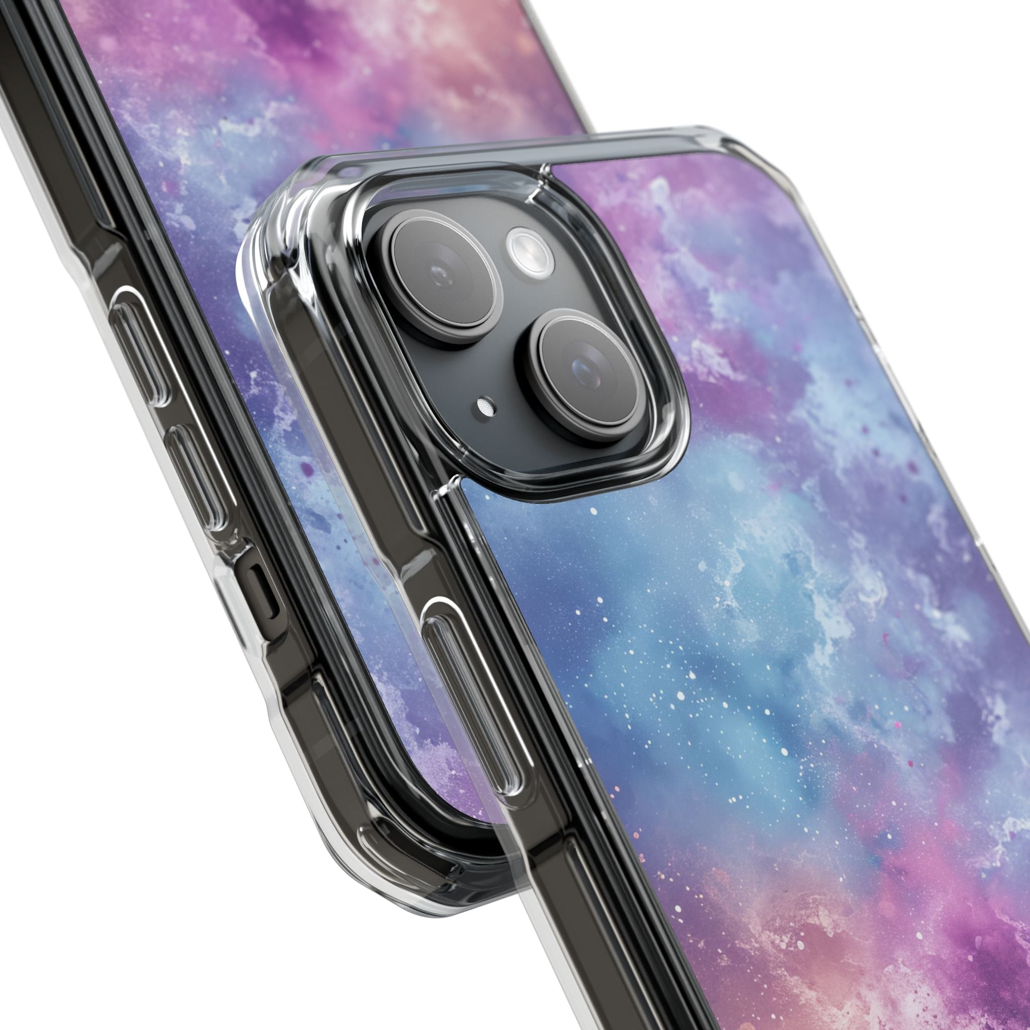 Cosmic Nebula Swirls - Clear Impact iPhone 15 Phone Case