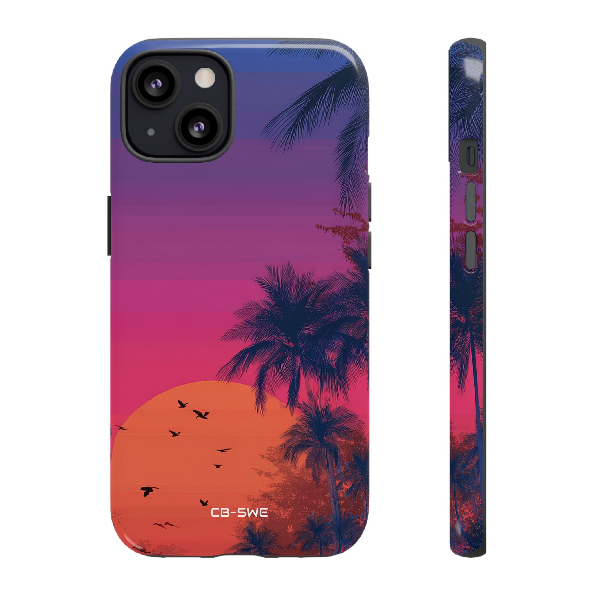 Tropical Sunset Silhouettes - iPhone Case