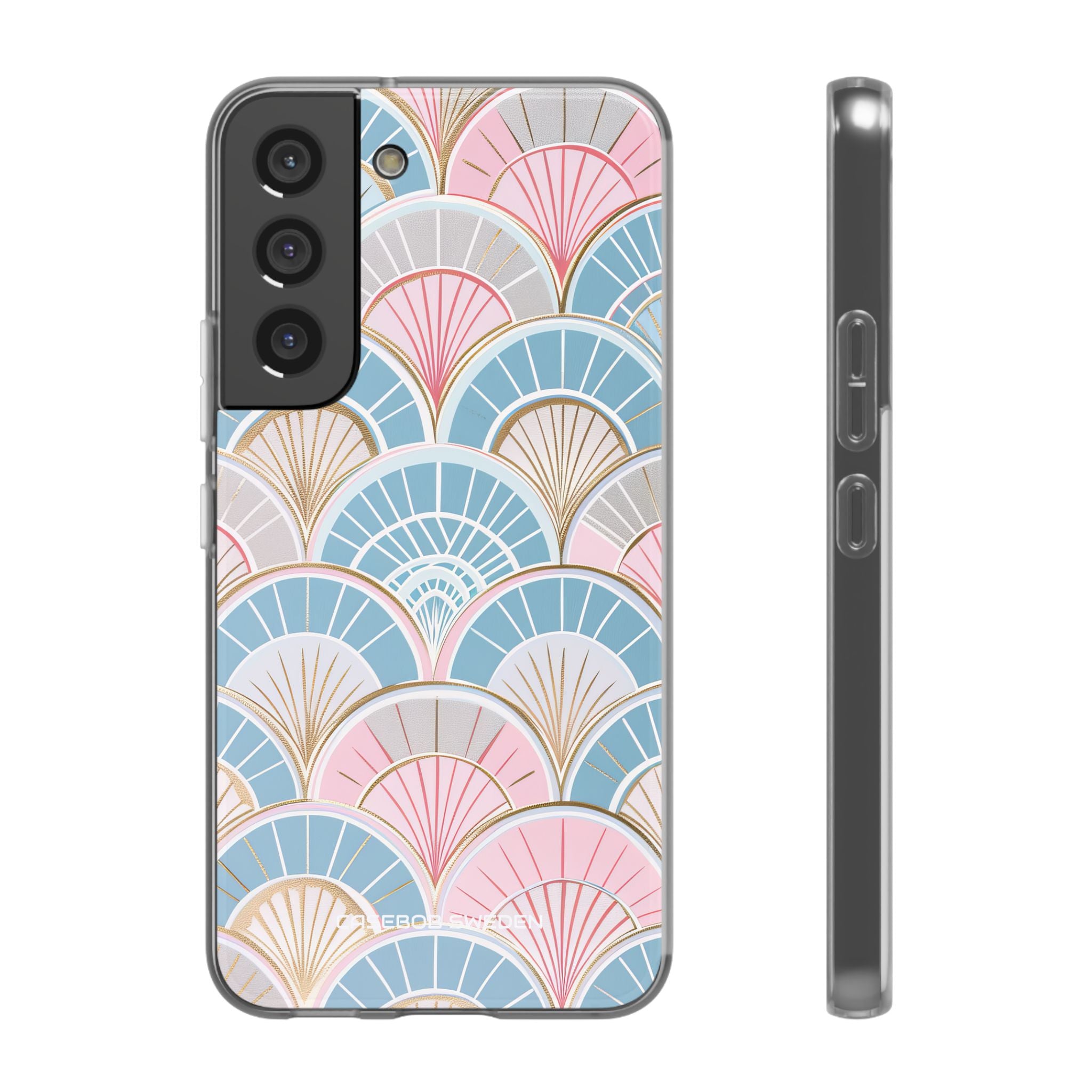 Art Deco Pastel Fan Pattern - Flexi Samsung S22 Phone Case