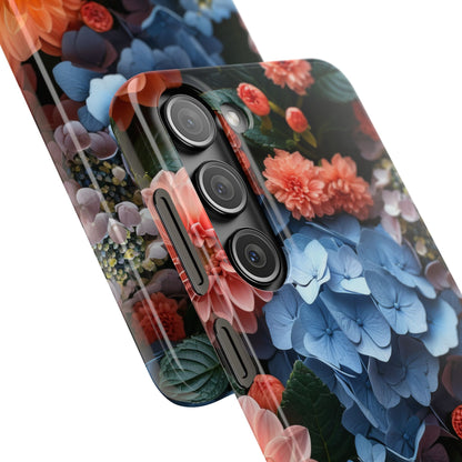 Blue Floral Bliss - Slim Samsung S23 Phone Case