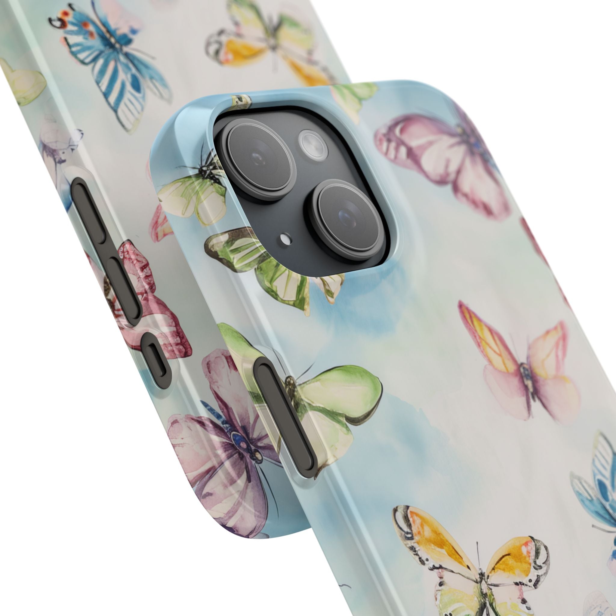 Watercolor Butterfly Bliss - Slim iPhone 15 Phone Case