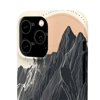 Minimalist Mountain Landscape with Flowing River iPhone 14 - Slim Phone Case