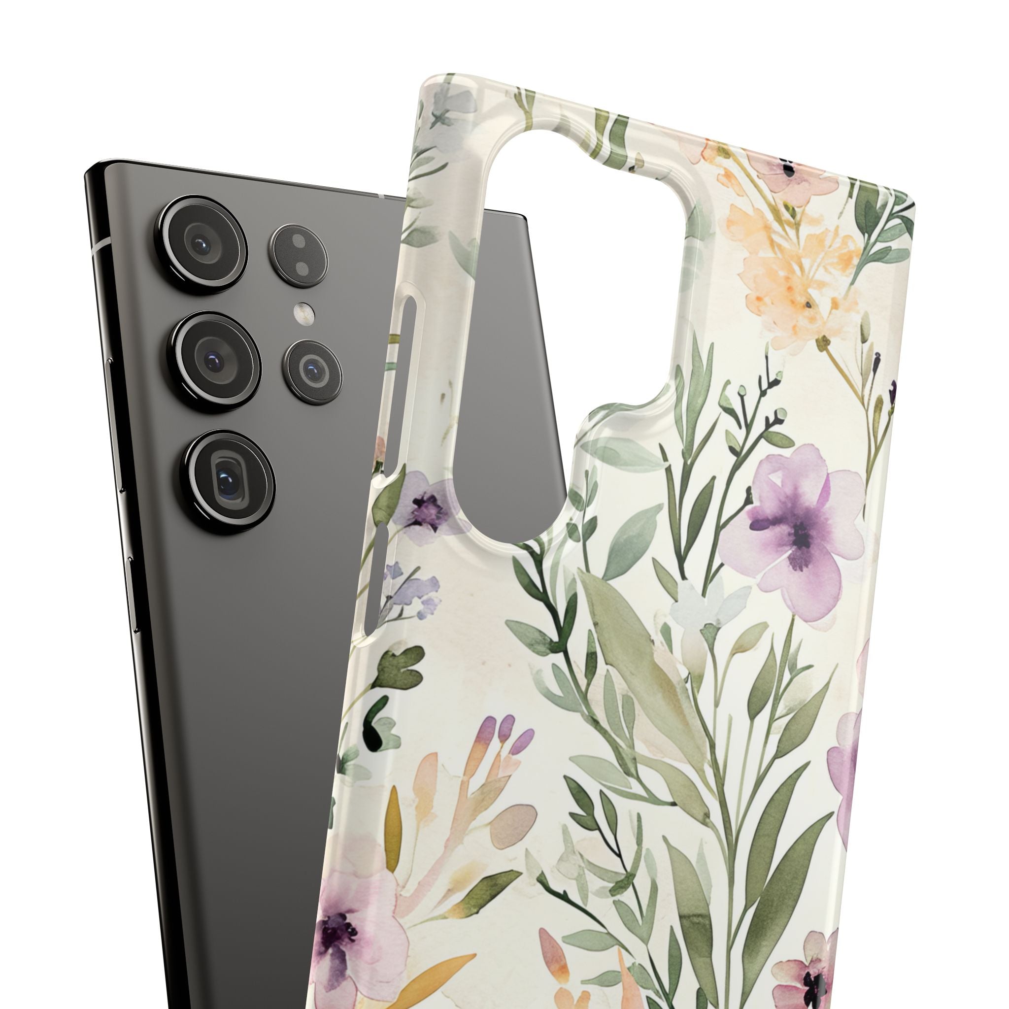 Soft Green Lavender Floral Pattern - Slim Samsung S23 Phone Case