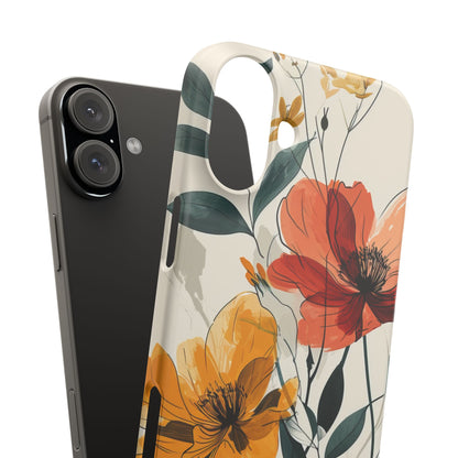 Elegant Floral Harmony iPhone 16 - Slim Phone Case