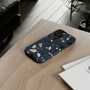 Dark Blue Terrazzo - Protective Phone Case