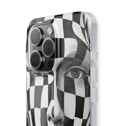 Checkered Face iPhone 15 Pro Max Case - Soft