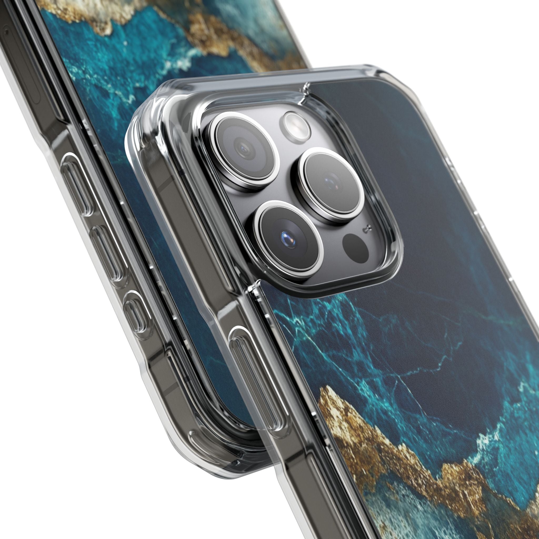 Jagged Gold Split iPhone 15 Pro Case - Impact