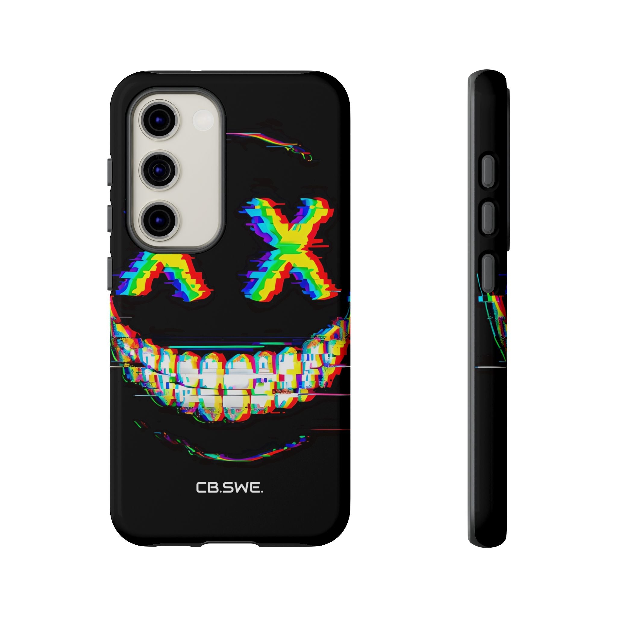 Sinister Glitch Art Smiley Face Digital Phone Samsung S23 - Tough