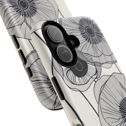 Moderne minimalistische Blumen iPhone 16 Tough+ Handyhülle