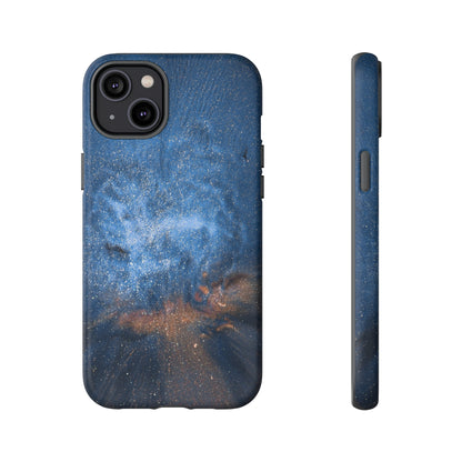 Blue Stardust Ink Art iPhone Case (Protective) iPhone 14 Plus Matte Phone Case