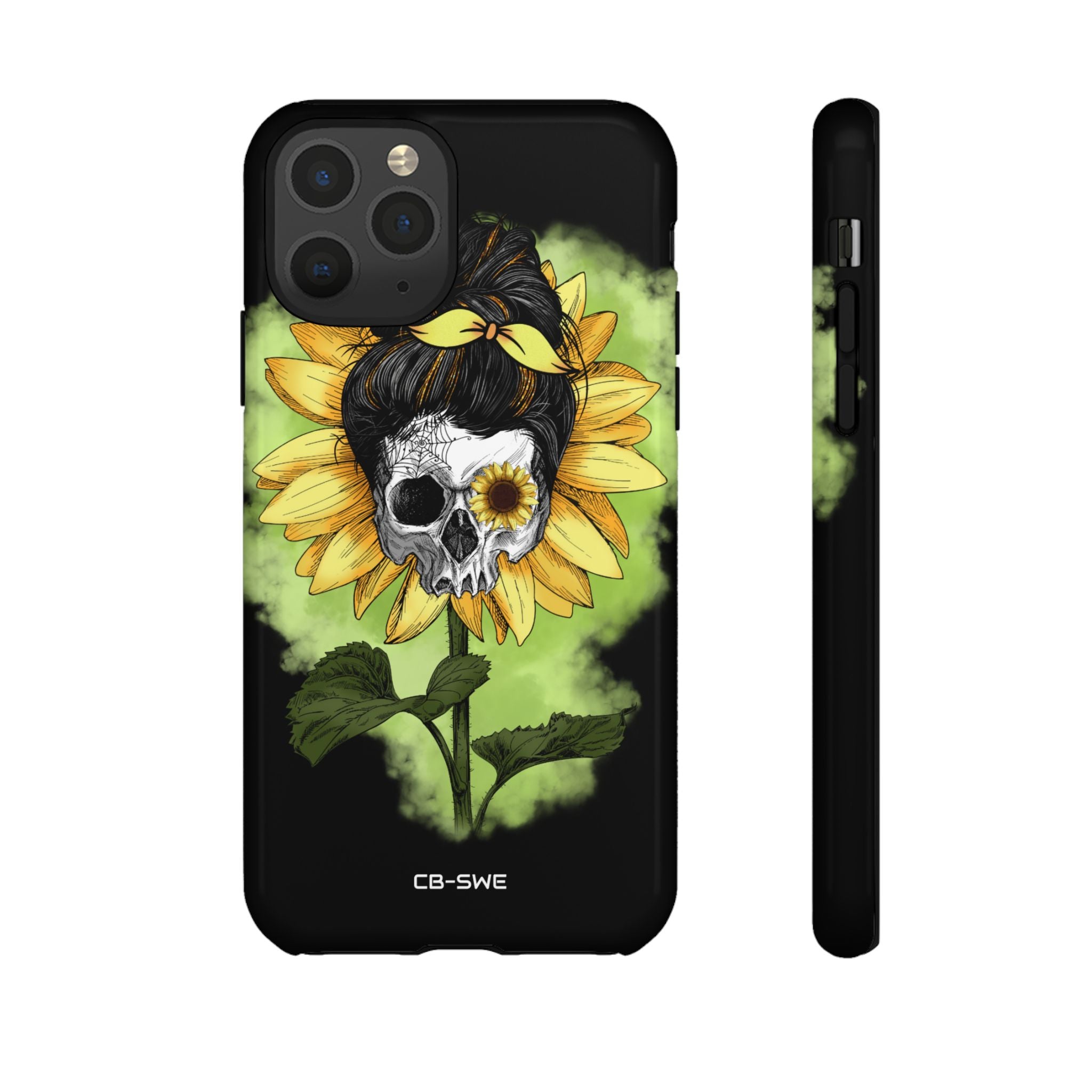 Sunflower Skull Fusion - iPhone Case