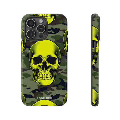 Neon Skull Camo iPhone 15 Pro Max Case - Tough