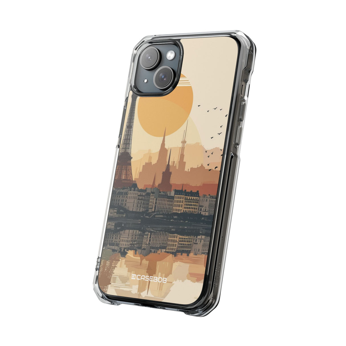 Parisian Sunset Serenity - Phone Case for iPhone (Clear Impact - Magnetic)