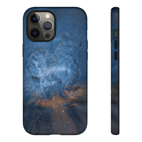 Blue Stardust Ink Art iPhone Case (Protective) iPhone 12 Pro Max Matte Phone Case