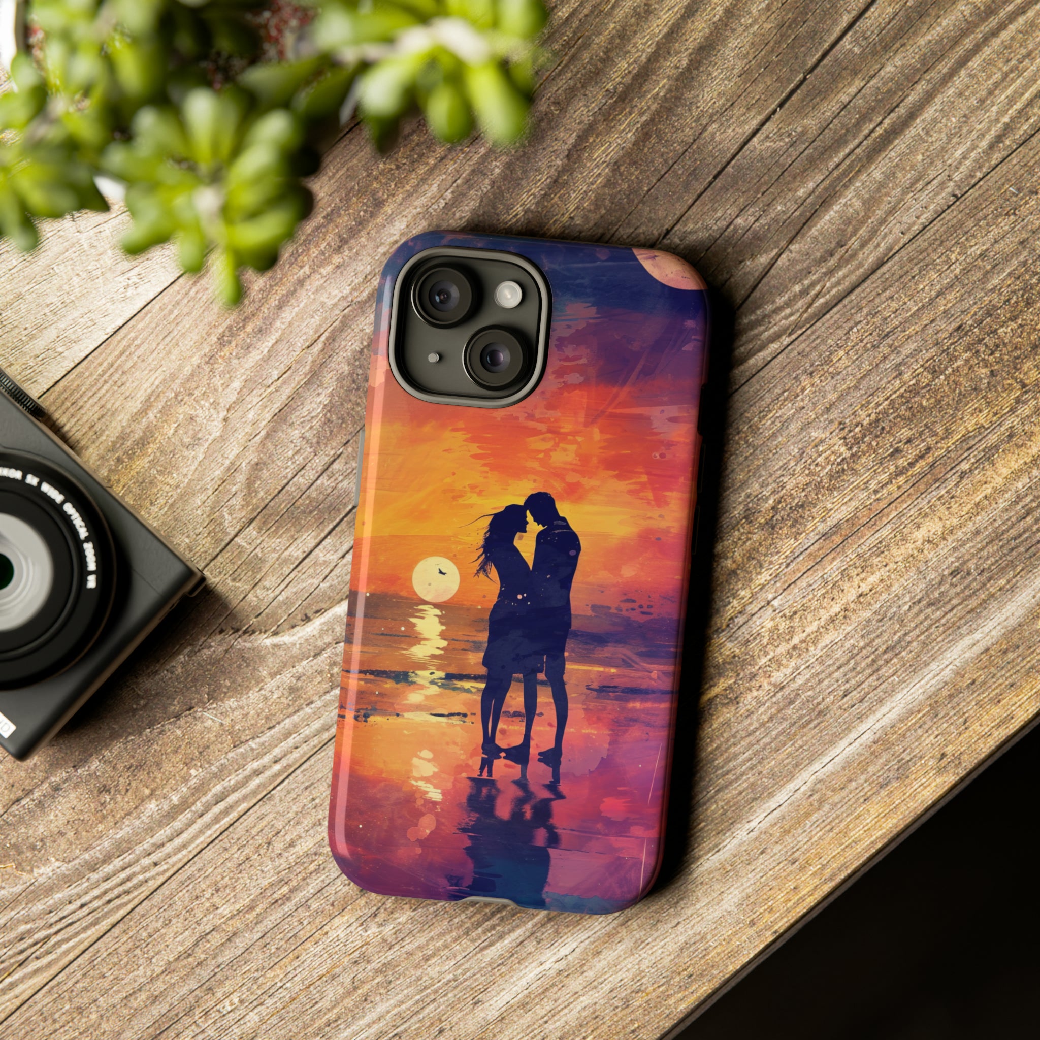 Seaside Sunset Embrace - Protective Phone Case