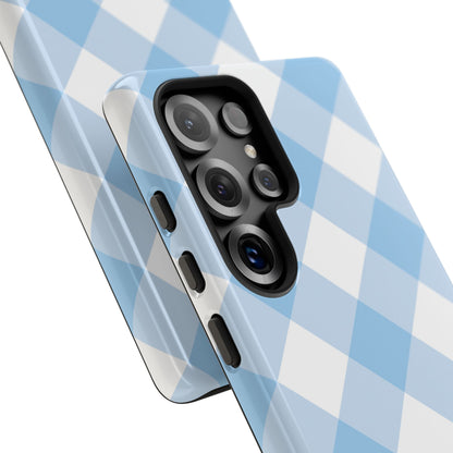 Soft Blue Gingham Elegance - Samsung Case