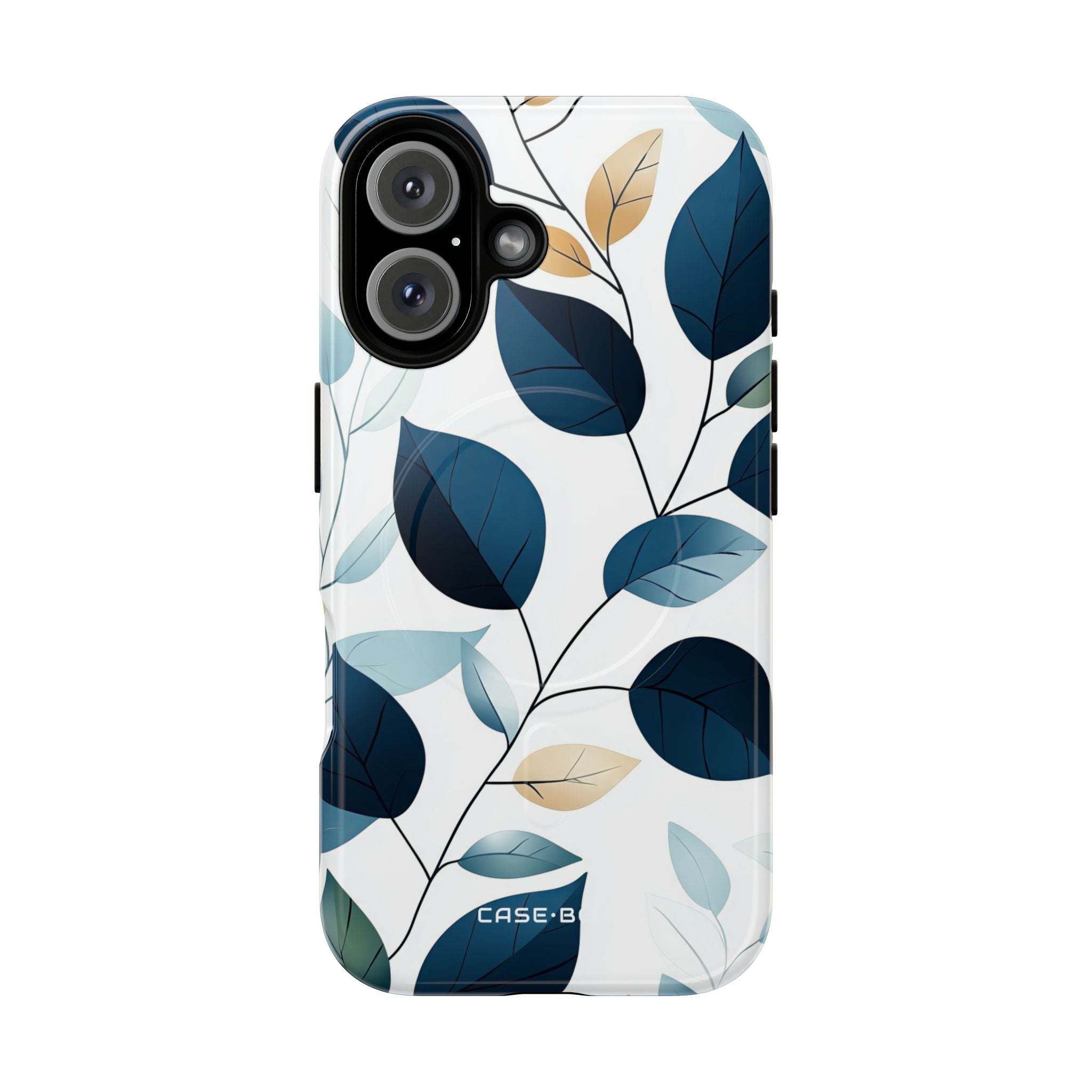 Navy Leaf Veins iPhone 16 Case - Tough+