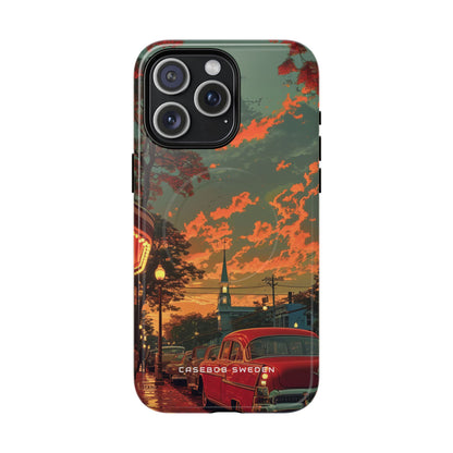 Mid-Century Nostalgia Streetscape iPhone 15 | Tough+ Phone Case