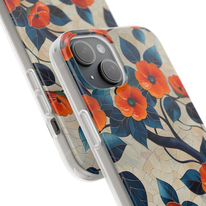 Orange Blossoms Mosaic Harmony iPhone 15 - Flexi Phone Case