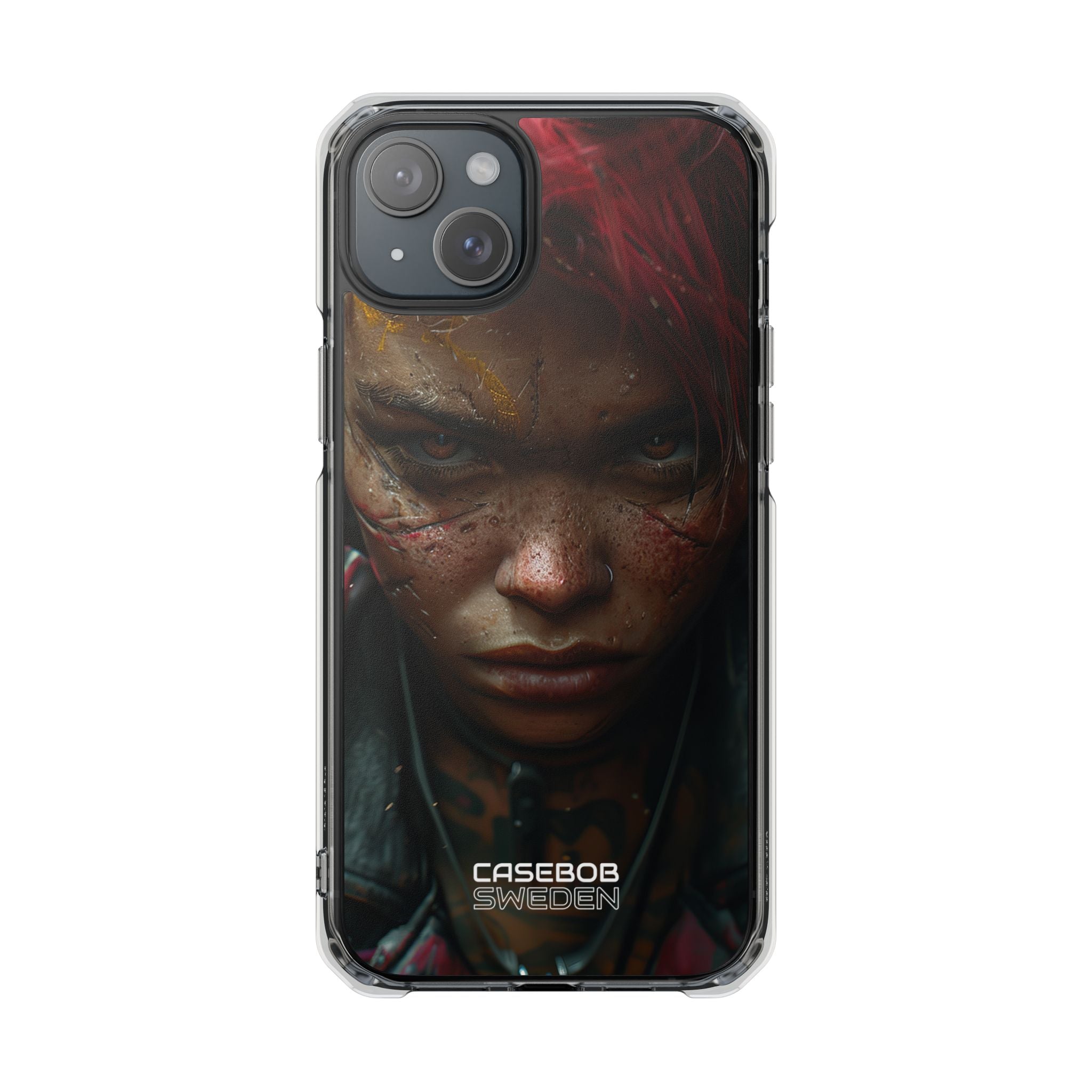 Cyberpunk Rebel Portrait iPhone 15 - Impact Clear+