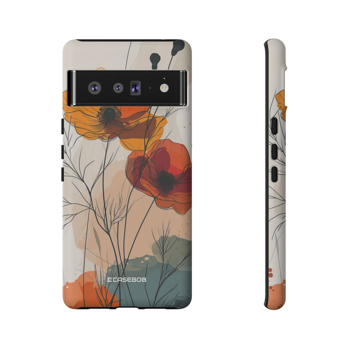 Fiery Floral Abstraction | Protective Phone Case for Google Pixel