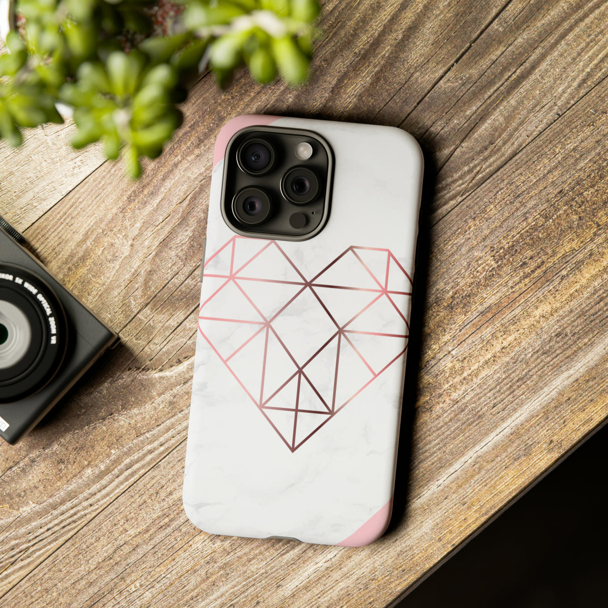 Heart Rose Gold - Protective Phone Case