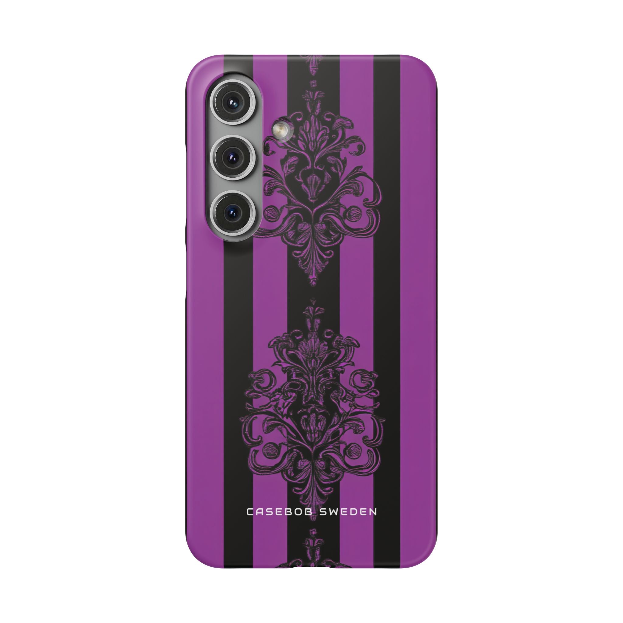 Gothic Elegance with Vertical Stripes and Ornamental Motifs Samsung S24 - Slim Phone Case