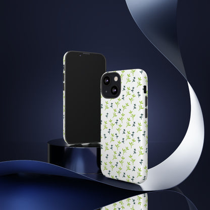 White Flower Pattern - Protective Phone Case