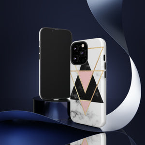 Marble Triangles - Protective Phone Case