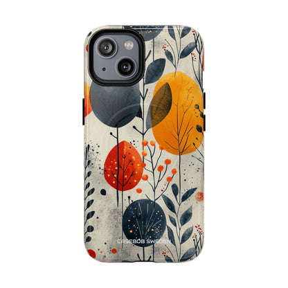 Modern Autumn Leaf Pattern - Tough + MagSafe® iPhone 14 Phone Case