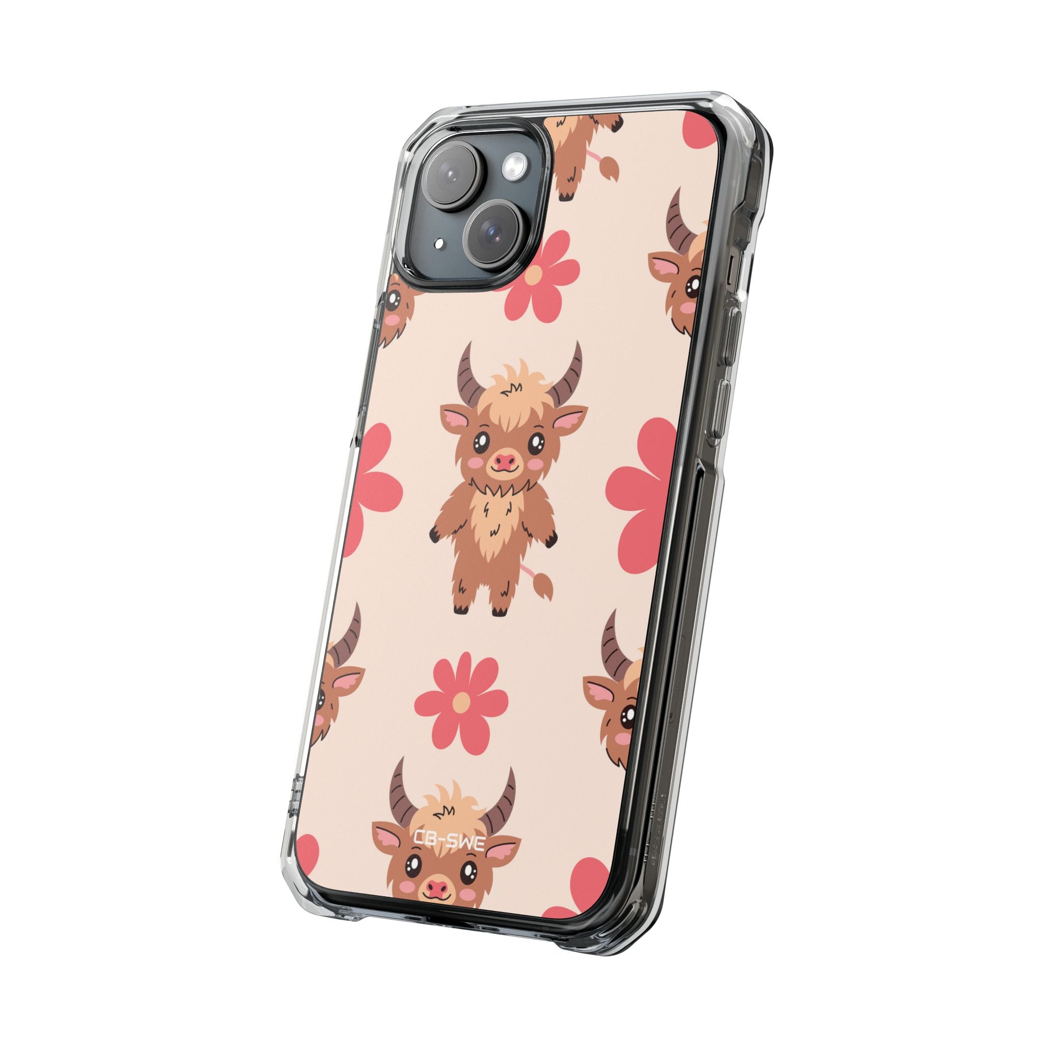 Cute Cattle & Flowers iPhone Case - Impact
