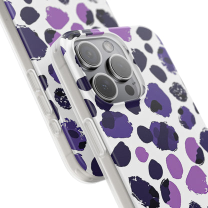 Purple Inkblots iPhone 15 - Flexi Phone Case