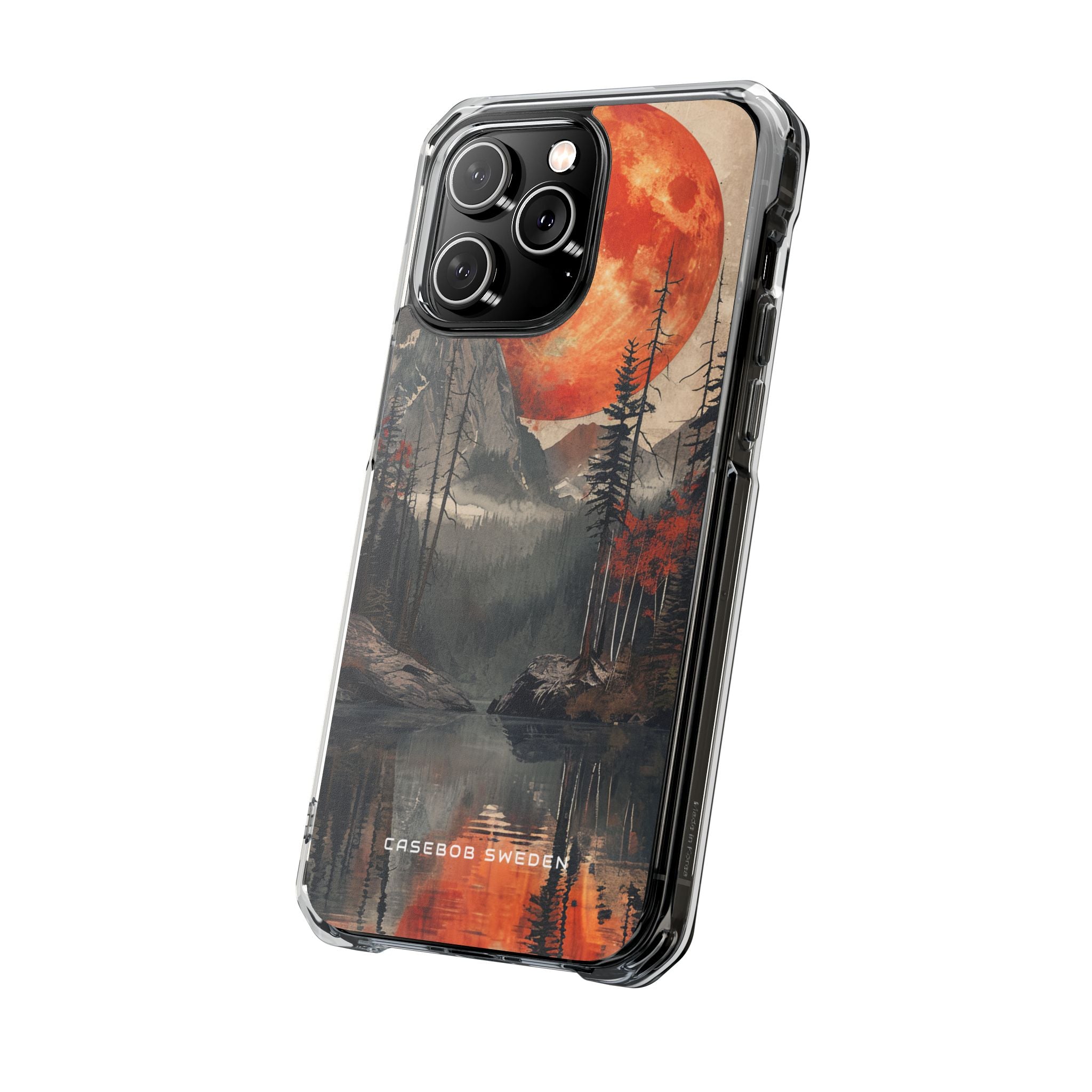 Celestial Glow Over Reflective Landscape iPhone 14 - Clear Impact Phone Case