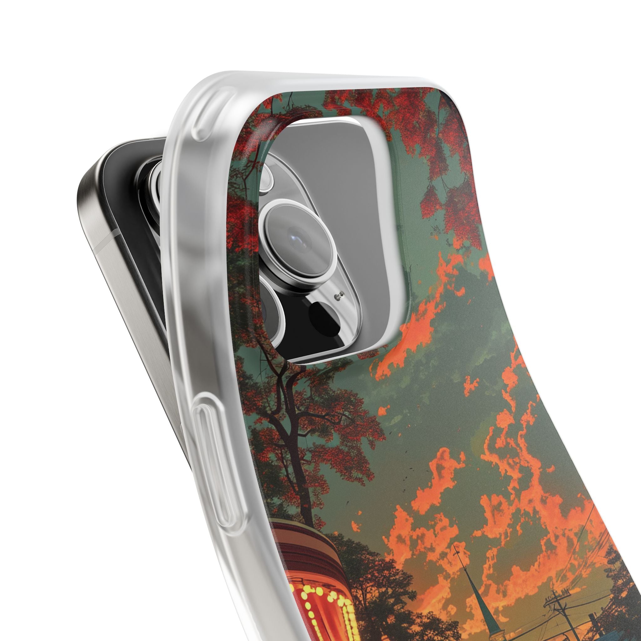 Mid-Century Nostalgia Streetscape iPhone 16 - Flexi Phone Case