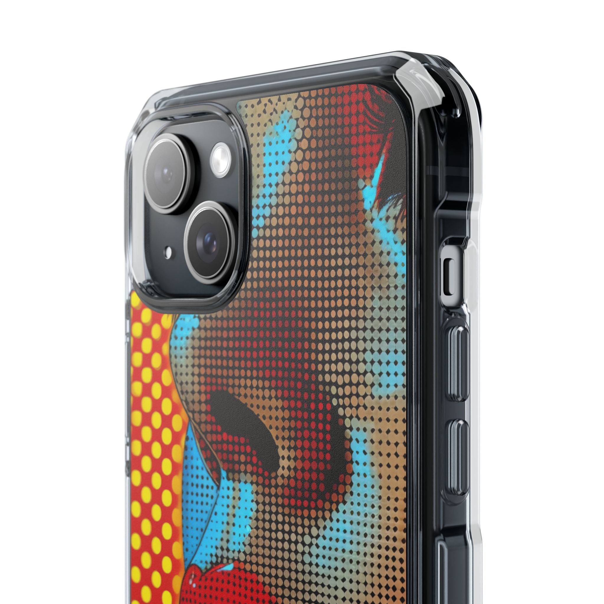 Yellow Red Pop Art Portrait - Clear Impact iPhone 15 Phone Case