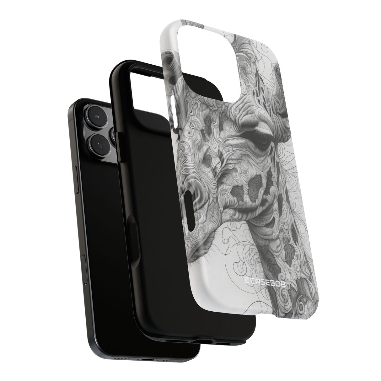 Monochrome Giraffe: Intricate Elegance - for iPhone 16